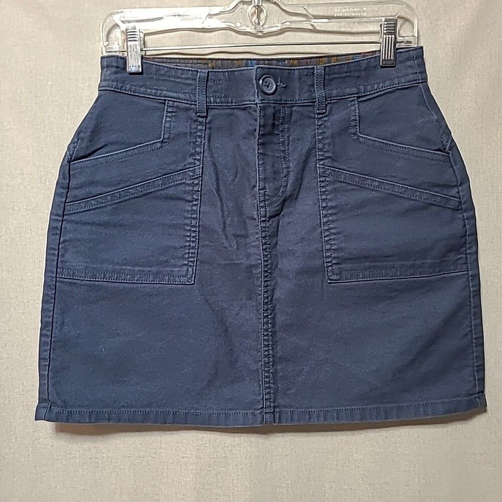 PrAna Mini Skirt Womens 6 Nikit Slate Nocturnal Blue Cotton Stretch Y2K
